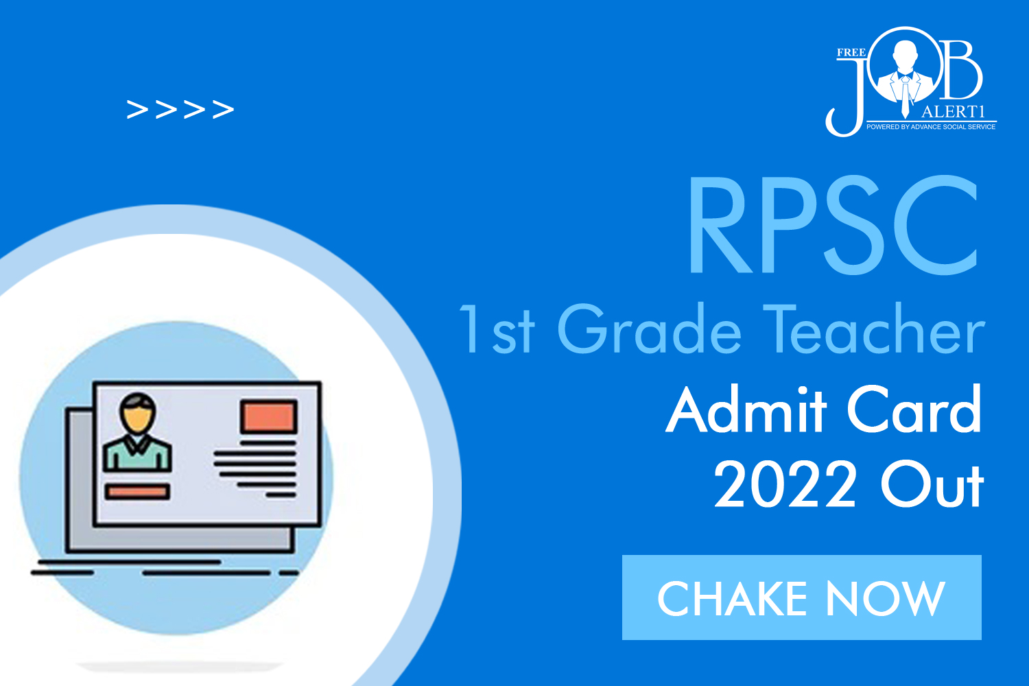 RPSC 1st Grade Teacher Admit Card 2022