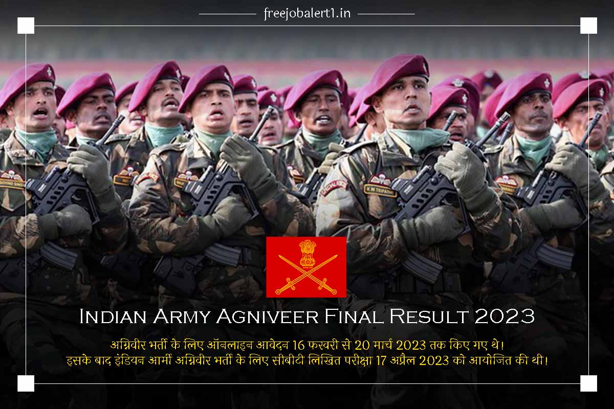 Indian Army Agniveer Final Result 2023