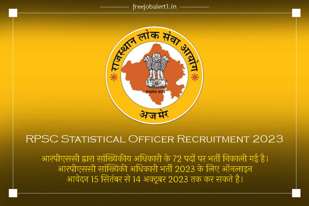 RPSC Statistical Officer Recruitment 2023