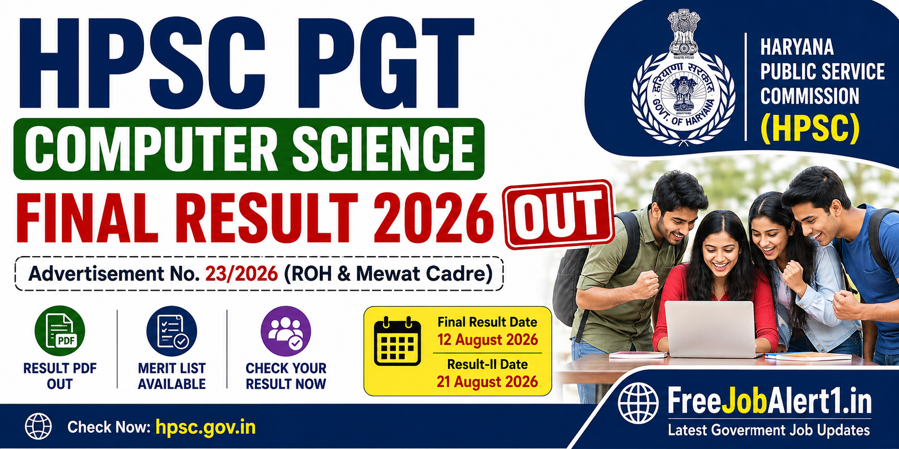 HPSC PGT Computer Science Final Result 2026 Out – Check Result PDF, Merit List & Selection Status